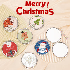 1PC Christmas Present Makeup Mirror 2X Folding Double Side Compact Mirror  Perfect Gift For Christmas For Sisters Daughters Granddaughters Aunts Mothers Grandmothers And Girlfriends Great Quality Compact Size For On The Go Beauty