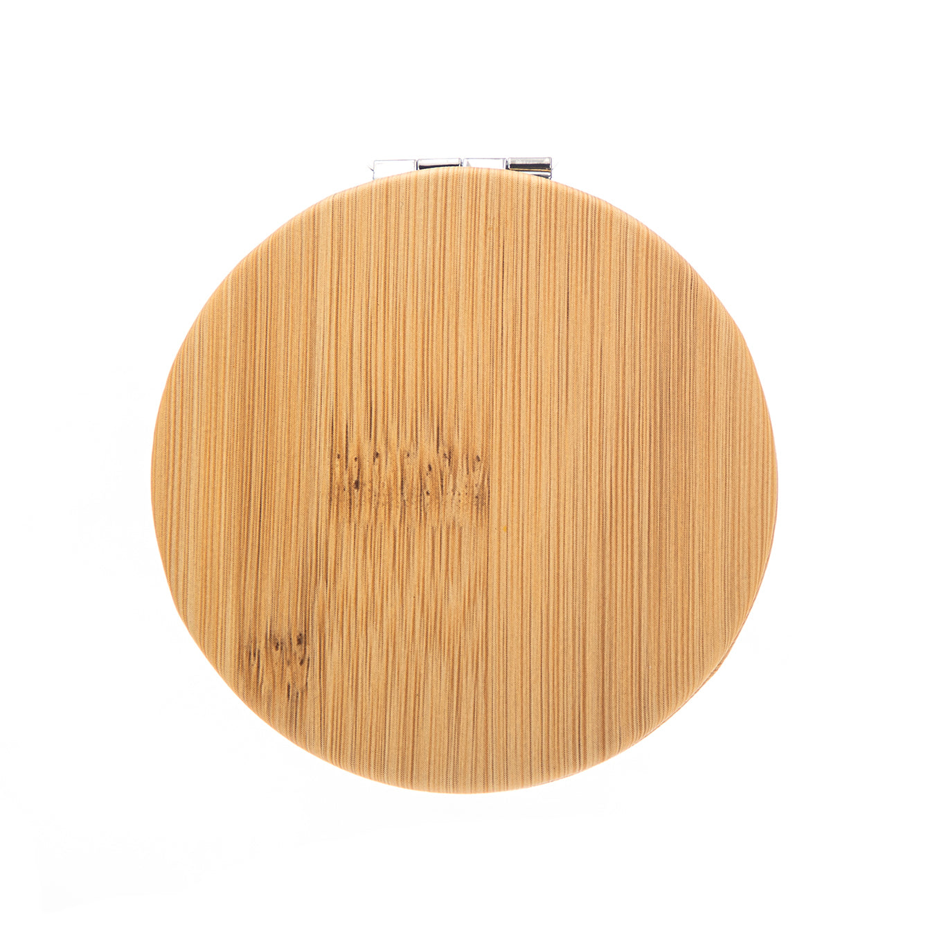 1 PC PU Leather Mirror Banboo Pattern 2X Magnification Round Folding Double-sided Cosmetic Mirror The Elegant Bamboo Pattern Looks Beautiful Suitable As Gift For Mother Daughter Sister Girlfriend Suitable To Use At Home School Company And Other Occasions