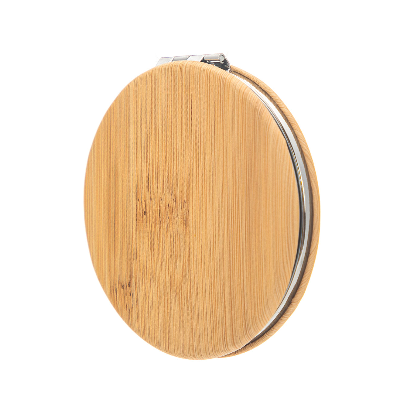 1 PC PU Leather Mirror Banboo Pattern 2X Magnification Round Folding Double-sided Cosmetic Mirror The Elegant Bamboo Pattern Looks Beautiful Suitable As Gift For Mother Daughter Sister Girlfriend Suitable To Use At Home School Company And Other Occasions