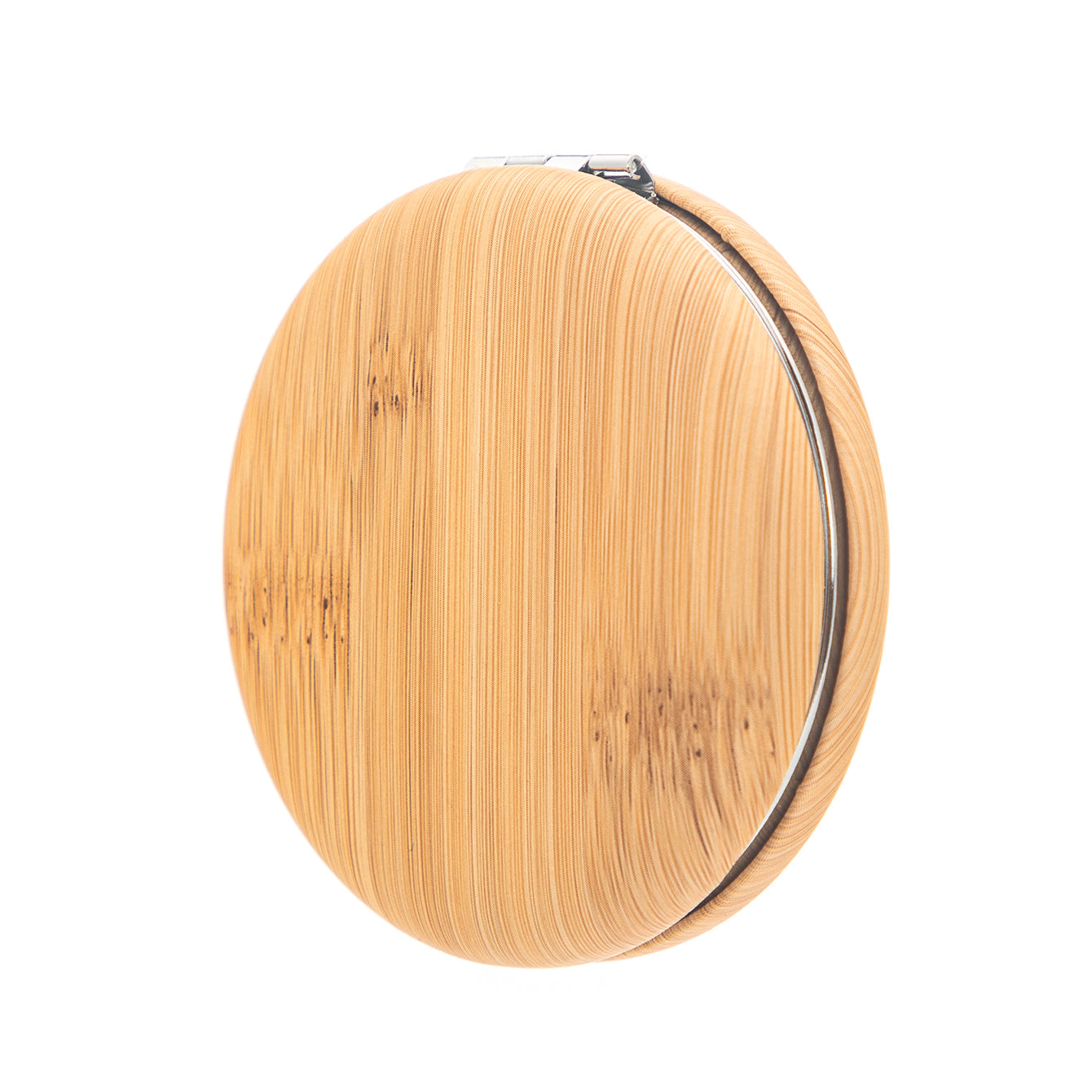 1 PC PU Leather Bread Mirror Banboo Pattern 2X Magnification Round Folding Double-sided Cosmetic Mirror The Elegant Bamboo Pattern Looks Beautiful Suitable As Gift For Mother Sister Girlfriend Suitable To Use At Home School Company And Other Occasions