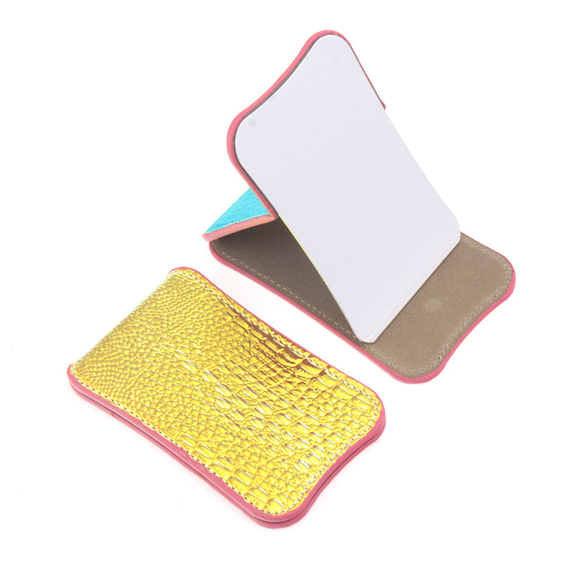 Thin And Portable, Made Of HD Stainless Steel, Eco-Friendly Leather Cosmetic Mirror, Available In Ten Colors To Match Your Daily Look #MakeupMirror #EnvironmentallyFriendlyMaterial #FashionTrend