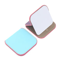 PU Eco-Friendly Leather, HD Stainless Steel Makeup Mirror, 80768mm, Allowing You to Put on Makeup More Easily! Eight Bright Colors Are Waiting for You to Choose from to Create the Perfect Square Makeup Palette