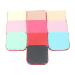 PU Eco-Friendly Leather, HD Stainless Steel Makeup Mirror, 80768mm, Allowing You to Put on Makeup More Easily! Eight Bright Colors Are Waiting for You to Choose from to Create the Perfect Square Makeup Palette