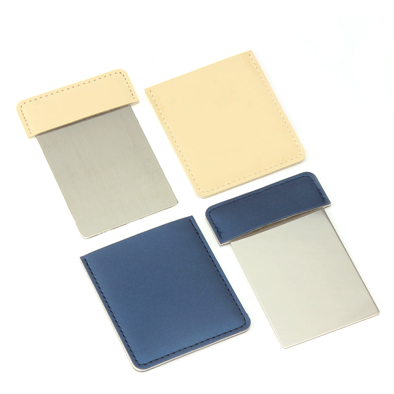 Eco-Friendly PU Leather Packaging, Made of HD Stainless Steel, Limited Edition 63*95*2mm Rectangular Cosmetic Mirror, Available in Seven Trendy Colors, Suitable for Both Gifting and Personal Use, Perfect for Sharing with Friends