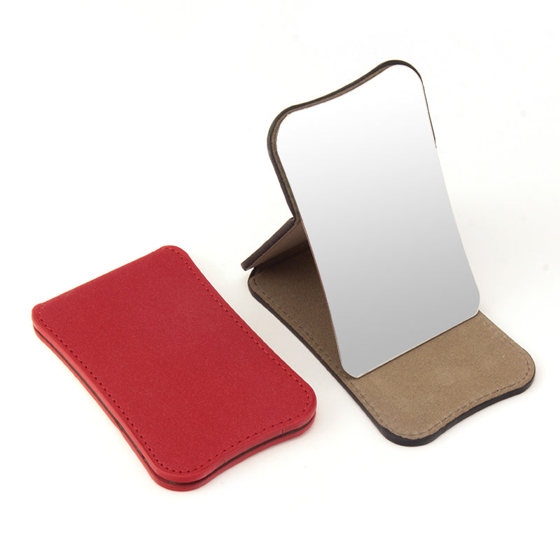 Thin And Portable, Made Of HD Stainless Steel, Eco-Friendly Leather Cosmetic Mirror, Available In Ten Colors To Match Your Daily Look #MakeupMirror #EnvironmentallyFriendlyMaterial #FashionTrend