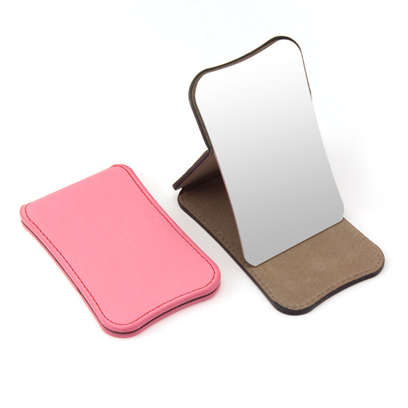 Thin And Portable, Made Of HD Stainless Steel, Eco-Friendly Leather Cosmetic Mirror, Available In Ten Colors To Match Your Daily Look #MakeupMirror #EnvironmentallyFriendlyMaterial #FashionTrend