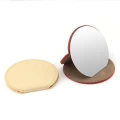 75*80*7mm Semi-Circular Desktop Makeup Mirror, Soft PU Eco-Friendly Leather, Ultra-Clear Stainless Steel, Spanning Six Colors of Dreams, Lighting Up Your Beautiful Moments