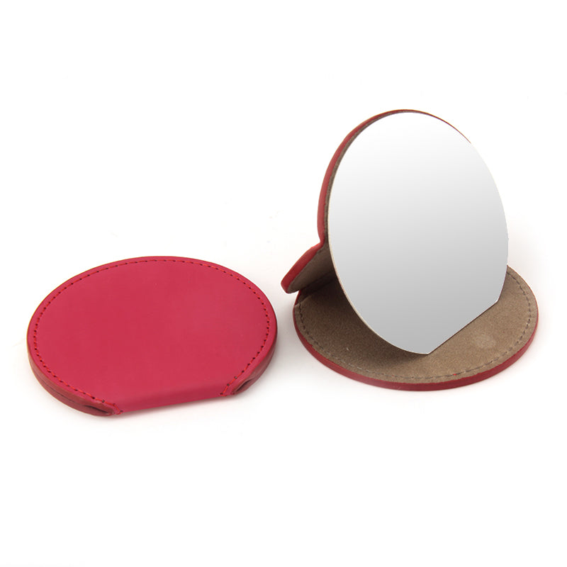 75*80*7mm Semi-Circular Desktop Makeup Mirror, Soft PU Eco-Friendly Leather, Ultra-Clear Stainless Steel, Spanning Six Colors of Dreams, Lighting Up Your Beautiful Moments