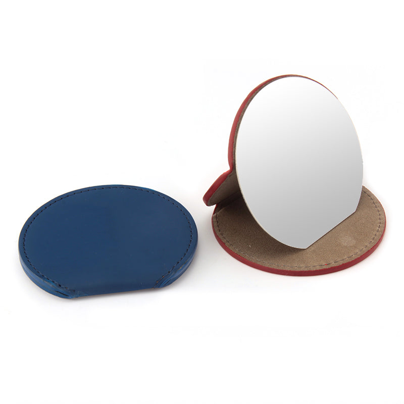 75*80*7mm Semi-Circular Desktop Makeup Mirror, Soft PU Eco-Friendly Leather, Ultra-Clear Stainless Steel, Spanning Six Colors of Dreams, Lighting Up Your Beautiful Moments