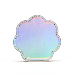 1 PC Flower Shaped Stainless Steel Single Sided Makeup Mirror With Laser Matte Leather Case Multiple Color Options Elegant And Stylish Design Ideal For Home Office Travel Hotel Makeup Bathroom And Gifting