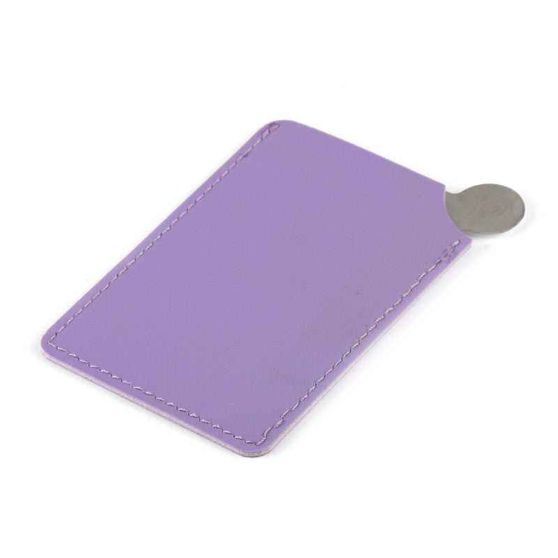 PU Eco-Friendly Leather Case with Customized Style, 95*61*5 mm Stainless Steel Single-Sided Cosmetic Mirror, Multiple Colors Available, HD Mirror Surface, Unique Customized Pattern