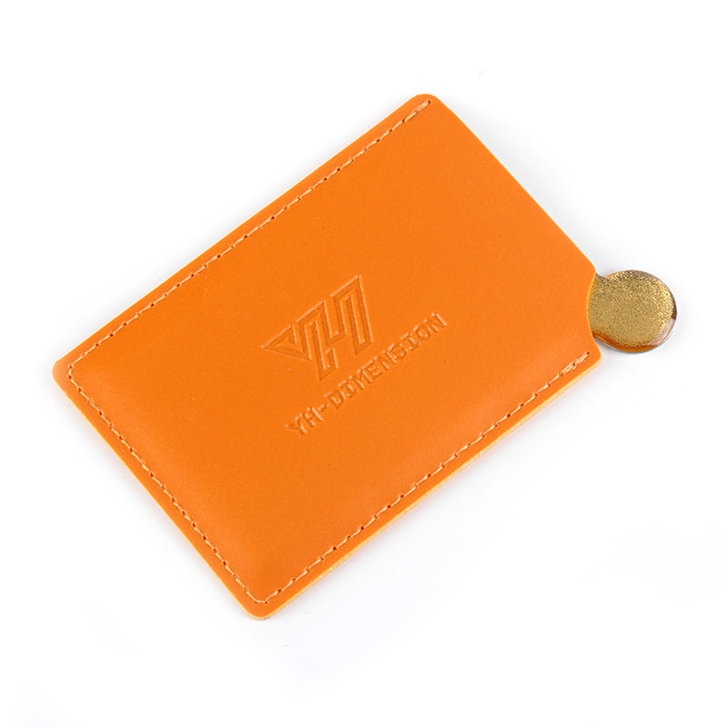 PU Eco-Friendly Leather Case with Customized Style, 95*61*5 mm Stainless Steel Single-Sided Cosmetic Mirror, Multiple Colors Available, HD Mirror Surface, Unique Customized Pattern