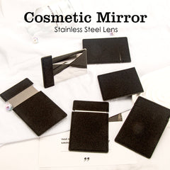 Trendy Beauty Must-Have ✨ 65mm*90mm Rectangular Pull-out Stainless Steel Makeup Mirror – Ideal for gifting! Available in black, pink, and red