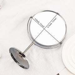 110*150mm Round Vanity Mirror, 360-Degree Rotation, In-stock Silver, Silver Plating, 3X Magnification