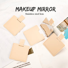 ✨ Exquisite & Thoughtful Gift ✨ 60mm*60mm Square Pull-out Stainless Steel Makeup Mirror – The perfect choice for your female friends! In-stock colors include olive green, khaki, pink, off-white, and yellow