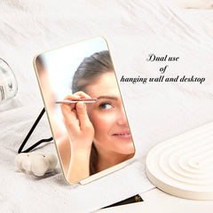 ✨ Stylish INS Rectangular Makeup Mirror, 10cm*15cm, Beige, Metal Frame, In Stock for Quick Shipping, High-Definition Glass, Suitable for Multiple Scenarios ✨