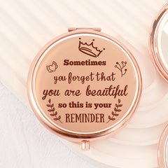 ✨ Exclusive Blessings! 65mm Rose Gold Button Makeup Mirror ✨ Double-sided, 2x magnification, HD glass, ready to ship! Perfect gift for any festive occasion! 🌹💄