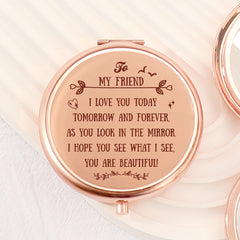 ✨ Exclusive Blessings! 65mm Rose Gold Button Makeup Mirror ✨ Double-sided, 2x magnification, HD glass, ready to ship! Perfect gift for any festive occasion! 🌹💄