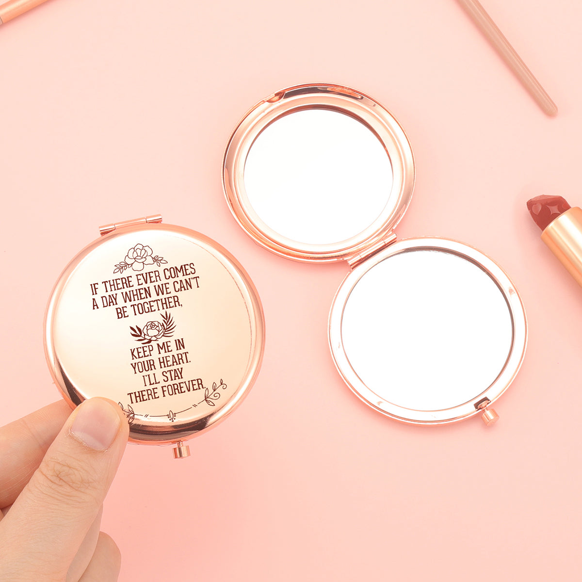 ✨ Exclusive Blessings! 65mm Rose Gold Button Makeup Mirror ✨ Double-sided, 2x magnification, HD glass, ready to ship! Perfect gift for any festive occasion! 🌹💄