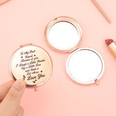 ✨ Exclusive Blessings! 65mm Rose Gold Button Makeup Mirror ✨ Double-sided, 2x magnification, HD glass, ready to ship! Perfect gift for any festive occasion! 🌹💄