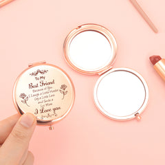 ✨ Exclusive Blessings! 65mm Rose Gold Button Makeup Mirror ✨ Double-sided, 2x magnification, HD glass, ready to ship! Perfect gift for any festive occasion! 🌹💄