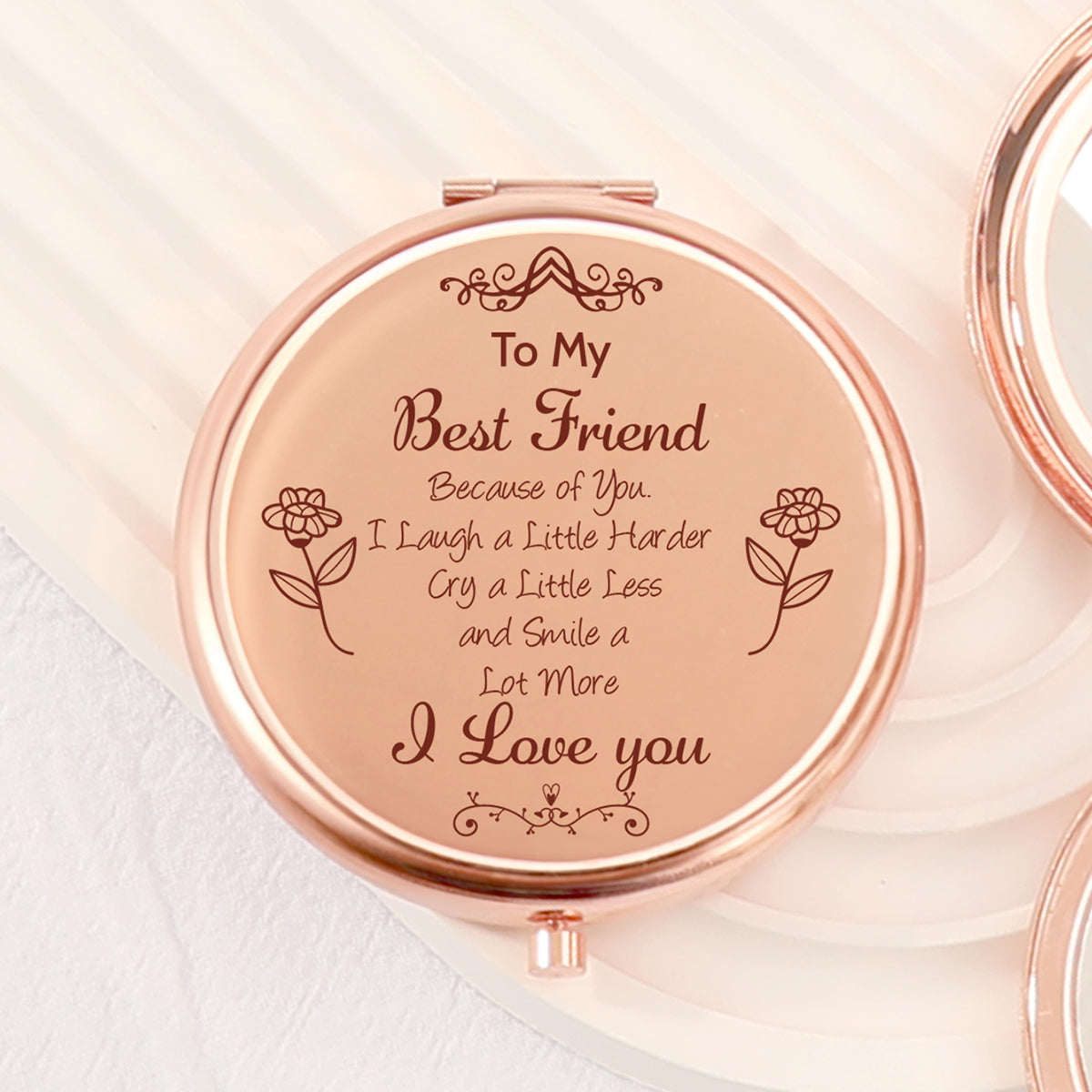 ✨ Exclusive Blessings! 65mm Rose Gold Button Makeup Mirror ✨ Double-sided, 2x magnification, HD glass, ready to ship! Perfect gift for any festive occasion! 🌹💄