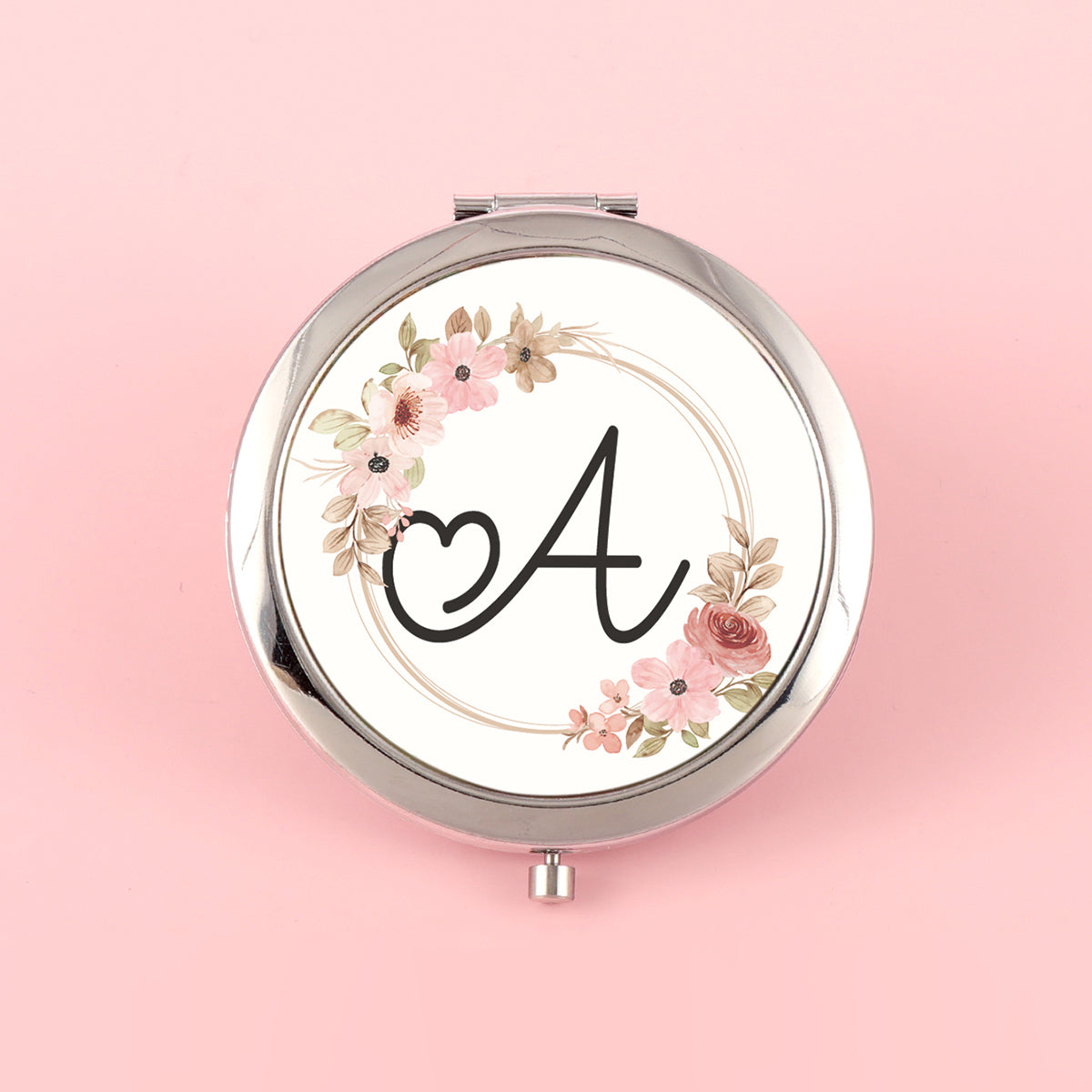 ✨ Unique and Stylish INS-inspired! 70mm Silver-Plated Circular Makeup Mirror with Double-sided Button Design, A-Z Alphabet Prints, 2x Magnification on One Side, High-Definition Glass Lens. In-stock and Perfect for Various Holiday Occasions! 🎁💄