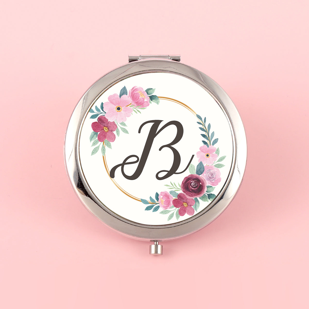 ✨ Unique and Stylish INS-inspired! 70mm Silver-Plated Circular Makeup Mirror with Double-sided Button Design, A-Z Alphabet Prints, 2x Magnification on One Side, High-Definition Glass Lens. In-stock and Perfect for Various Holiday Occasions! 🎁💄