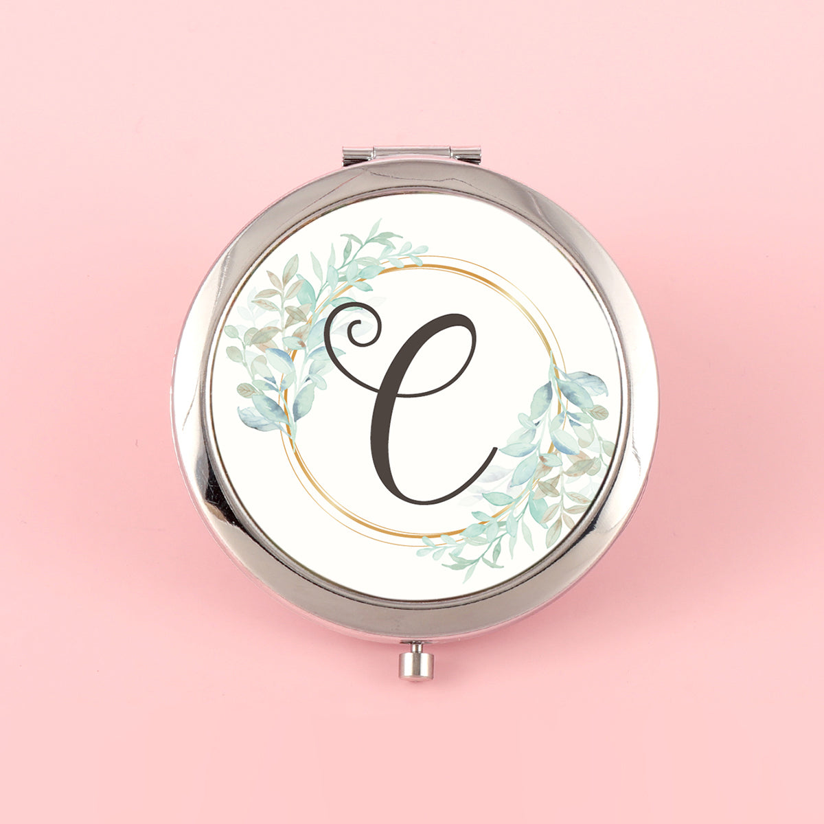 ✨ Unique and Stylish INS-inspired! 70mm Silver-Plated Circular Makeup Mirror with Double-sided Button Design, A-Z Alphabet Prints, 2x Magnification on One Side, High-Definition Glass Lens. In-stock and Perfect for Various Holiday Occasions! 🎁💄