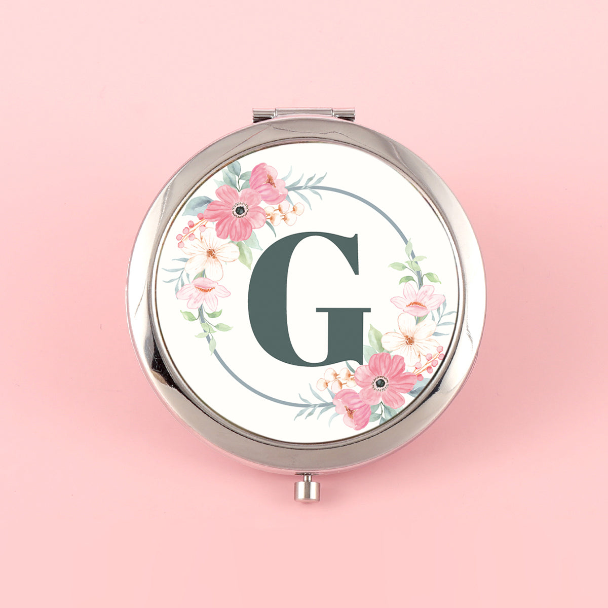 ✨ Unique and Stylish INS-inspired! 70mm Silver-Plated Circular Makeup Mirror with Double-sided Button Design, A-Z Alphabet Prints, 2x Magnification on One Side, High-Definition Glass Lens. In-stock and Perfect for Various Holiday Occasions! 🎁💄