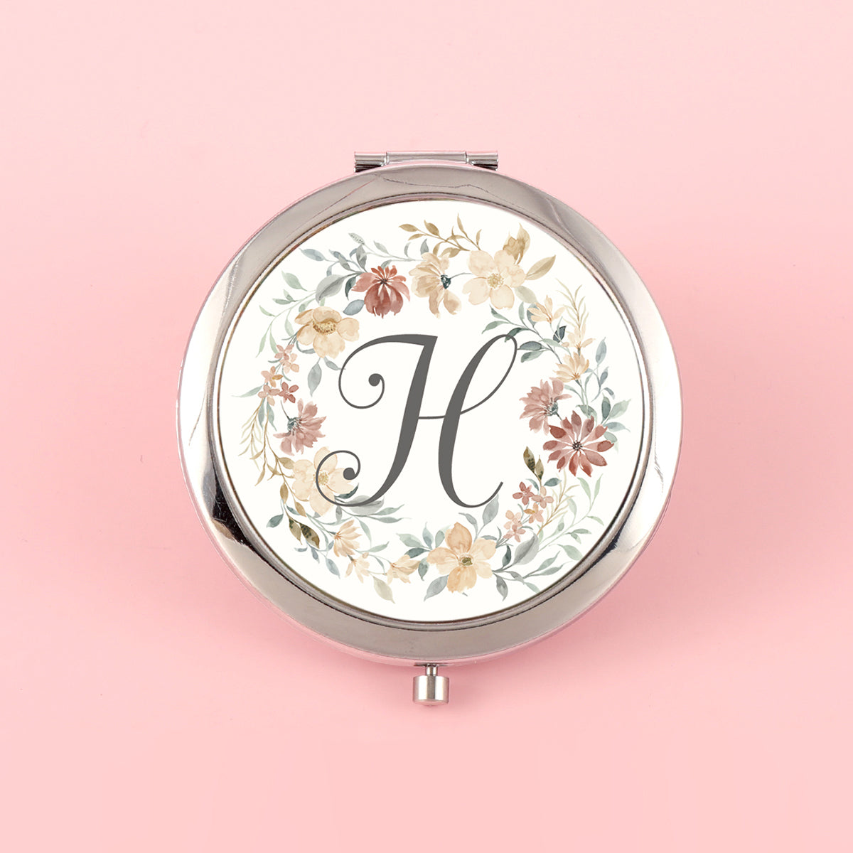 ✨ Unique and Stylish INS-inspired! 70mm Silver-Plated Circular Makeup Mirror with Double-sided Button Design, A-Z Alphabet Prints, 2x Magnification on One Side, High-Definition Glass Lens. In-stock and Perfect for Various Holiday Occasions! 🎁💄