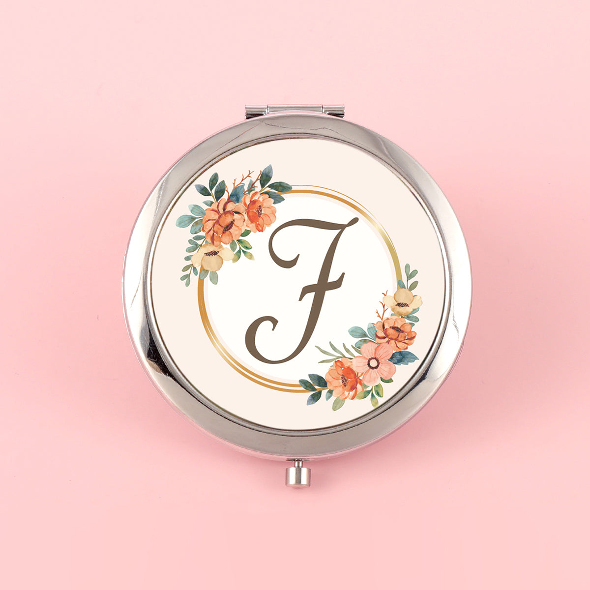 ✨ Unique and Stylish INS-inspired! 70mm Silver-Plated Circular Makeup Mirror with Double-sided Button Design, A-Z Alphabet Prints, 2x Magnification on One Side, High-Definition Glass Lens. In-stock and Perfect for Various Holiday Occasions! 🎁💄