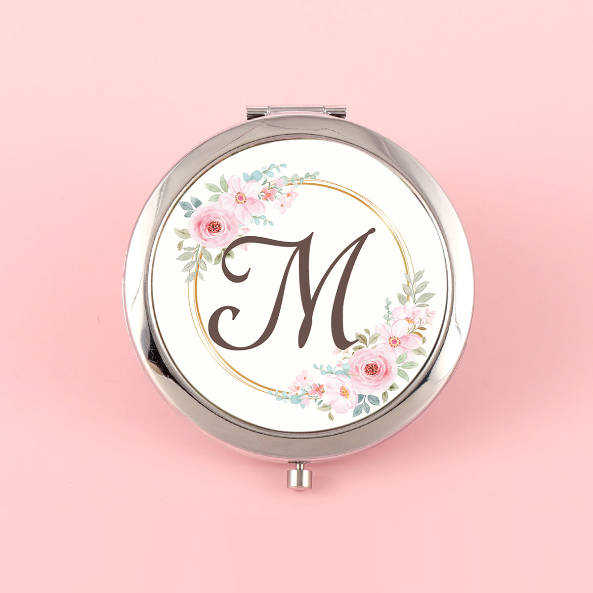 ✨ Unique and Stylish INS-inspired! 70mm Silver-Plated Circular Makeup Mirror with Double-sided Button Design, A-Z Alphabet Prints, 2x Magnification on One Side, High-Definition Glass Lens. In-stock and Perfect for Various Holiday Occasions! 🎁💄