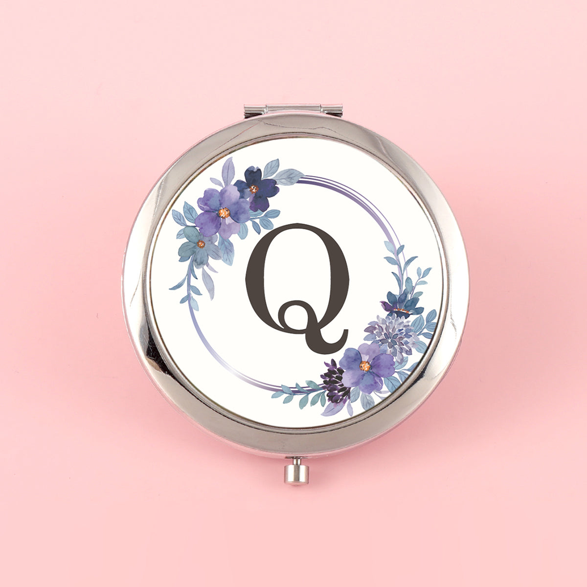 ✨ Unique and Stylish INS-inspired! 70mm Silver-Plated Circular Makeup Mirror with Double-sided Button Design, A-Z Alphabet Prints, 2x Magnification on One Side, High-Definition Glass Lens. In-stock and Perfect for Various Holiday Occasions! 🎁💄