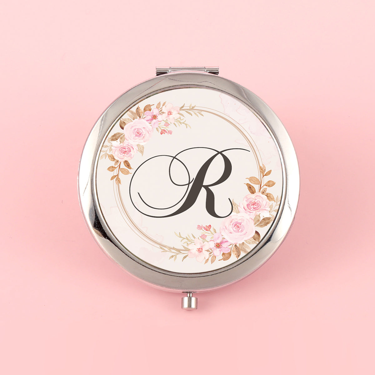 ✨ Unique and Stylish INS-inspired! 70mm Silver-Plated Circular Makeup Mirror with Double-sided Button Design, A-Z Alphabet Prints, 2x Magnification on One Side, High-Definition Glass Lens. In-stock and Perfect for Various Holiday Occasions! 🎁💄