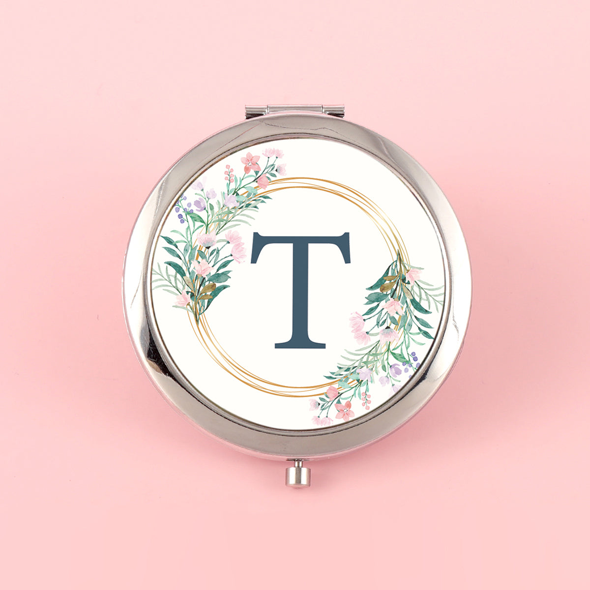 ✨ Unique and Stylish INS-inspired! 70mm Silver-Plated Circular Makeup Mirror with Double-sided Button Design, A-Z Alphabet Prints, 2x Magnification on One Side, High-Definition Glass Lens. In-stock and Perfect for Various Holiday Occasions! 🎁💄