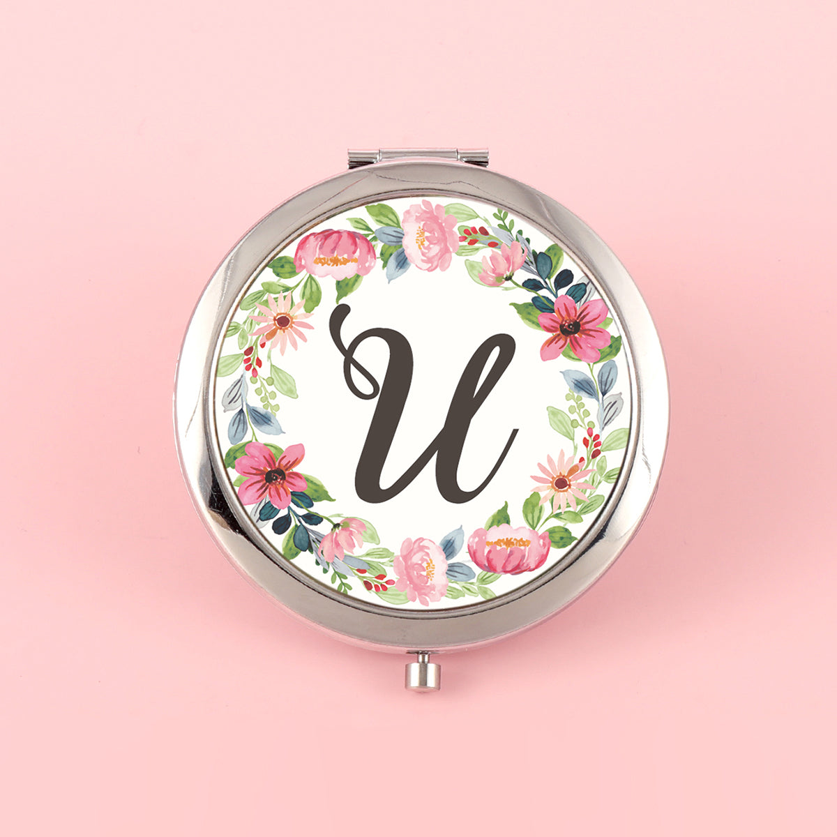 ✨ Unique and Stylish INS-inspired! 70mm Silver-Plated Circular Makeup Mirror with Double-sided Button Design, A-Z Alphabet Prints, 2x Magnification on One Side, High-Definition Glass Lens. In-stock and Perfect for Various Holiday Occasions! 🎁💄