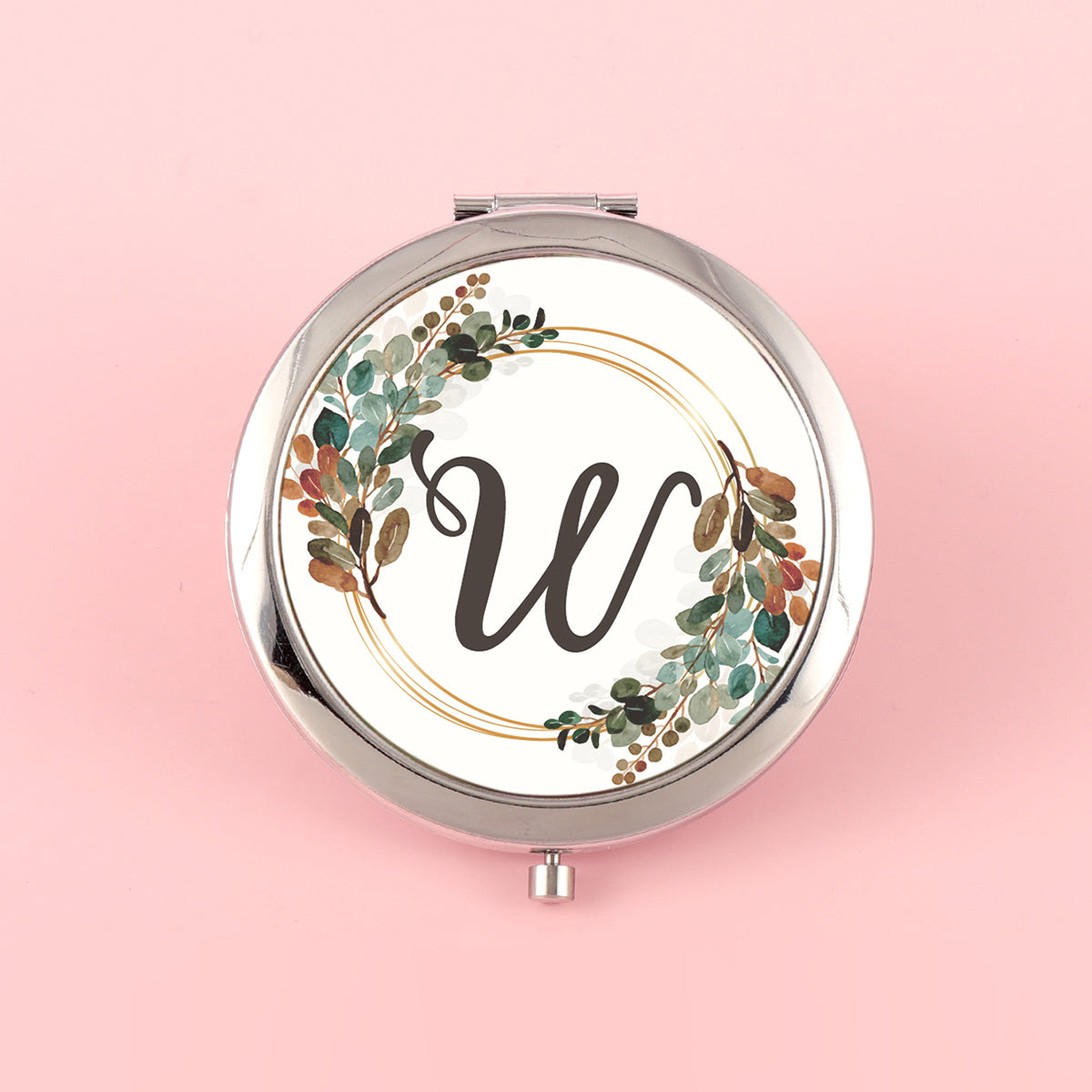 ✨ Unique and Stylish INS-inspired! 70mm Silver-Plated Circular Makeup Mirror with Double-sided Button Design, A-Z Alphabet Prints, 2x Magnification on One Side, High-Definition Glass Lens. In-stock and Perfect for Various Holiday Occasions! 🎁💄