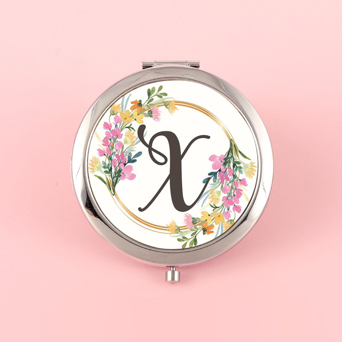 ✨ Unique and Stylish INS-inspired! 70mm Silver-Plated Circular Makeup Mirror with Double-sided Button Design, A-Z Alphabet Prints, 2x Magnification on One Side, High-Definition Glass Lens. In-stock and Perfect for Various Holiday Occasions! 🎁💄