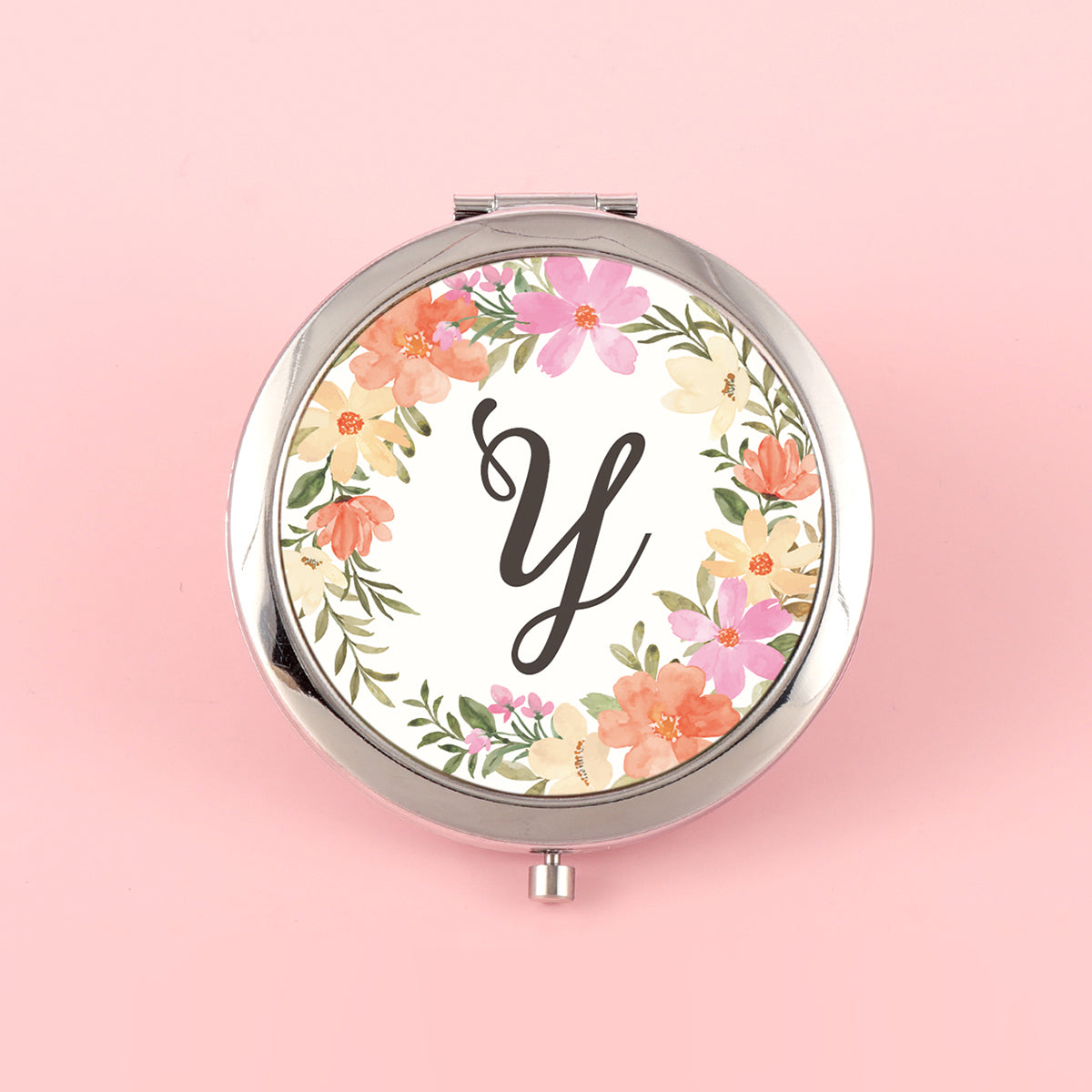 ✨ Unique and Stylish INS-inspired! 70mm Silver-Plated Circular Makeup Mirror with Double-sided Button Design, A-Z Alphabet Prints, 2x Magnification on One Side, High-Definition Glass Lens. In-stock and Perfect for Various Holiday Occasions! 🎁💄