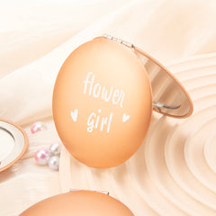 Dreamy Dance of Love: 7cm Round UFO Mirror in Rose Gold with Magnetic Clasp, Adorned with Romantic Wishes – Ideal Gift for Her