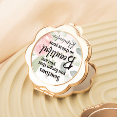 ✨ Chic Petal Elegance ✨ 6.5cm Light Gold Double-Sided Makeup Mirror – the trendiest gift for your friends on holidays and birthdays! 🎁 Exquisite petal design, metallic allure, ready to ship!