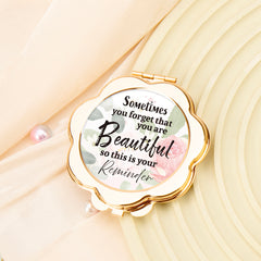 ✨ Chic Petal Elegance ✨ 6.5cm Light Gold Double-Sided Makeup Mirror – the trendiest gift for your friends on holidays and birthdays! 🎁 Exquisite petal design, metallic allure, ready to ship!