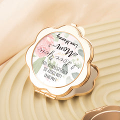 ✨Elegant Light Gold, Petal-Shaped Metal 6.5cm Double-Sided Makeup Mirror✨ The perfect Mother's Day and birthday gift for Mom. In stock for instant delivery!