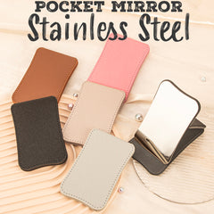 The Stainless Steel Single-sided Mirror With A Leather Shell Can Be Placed On Any Plane To Make Makeup More Convenient And Is Available In Multiple Colors.