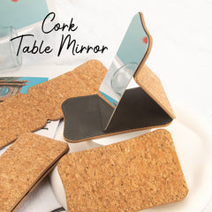 ✨ Elevate Your Style with INS Vibes! 🌿 Eco-friendly Cork Leather Wrapped, In-Stock 68*108mm Rectangular Folding Makeup Mirror. Stainless Steel Lenses for Rust-Proof, Shatter-Resistance – A Stylish Gift for Friends, Perfect for Festive Celebrations!