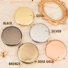 1PC Round Button Mirror 2X Magnification Folding Double Side Compact Mirror Suitable As A Gift For Mother Friend Lover Suitable For Christmas Birthday Valentine's Day Suitable For Use At Home Company Classroom