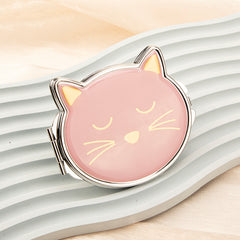 1PC Epoxy Makeup Mirror Folding Double Side Cat Head Compact Mirror 2X Magnification Cut Cat Pattern Suitable As Gift For Sister And Mother Or Lover Suitable For Birthday And Valentine's Day  And Various Festivals And Also Suitable For All Occasions