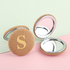 1PC Leather And Wood Grain Bread Mirror 2X Folding Double Side Compact Mirror Suitable As A Gift  For Mother Friend Lover Suitable For Christmas Birthday Valentine's Day Suitable For Use At Home Company Classroom