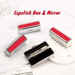 1PC Metal Lipstick Case Drop Glue Pattern Decoration Can Be Used To Store Lipstick Very Suitable For Going Out To Protect Lipstick From Harm Suitable For Giving It As A Gift To Mom Daughter And Friends Suitable For Carrying When Traveling